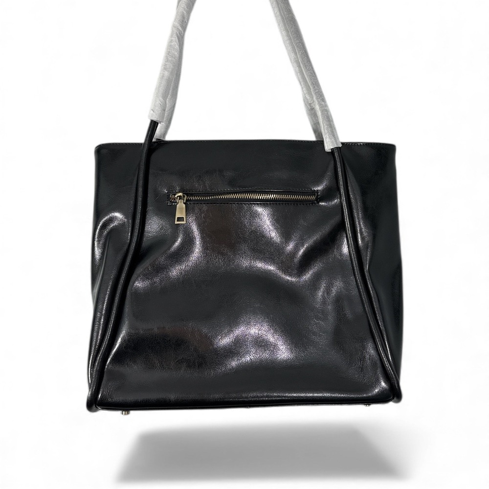 Blofinche Black Leather Laptop Messenger‎ Bag Tote NWT